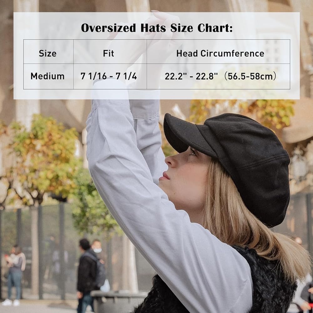 Comhats Women's Wool Blend Beret Cap Peaked Newsboy Cap M